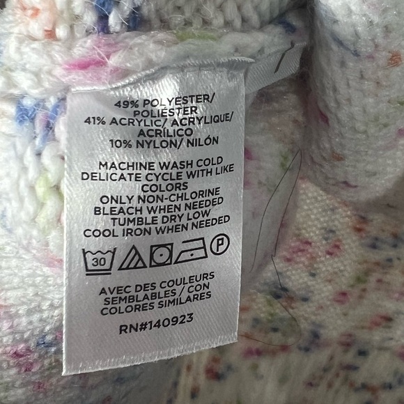 Loft Flecked Fair Isle Mock Neck Sweater XS - Picture 9 of 11